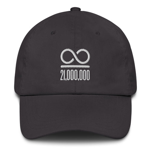 Infinity/21,000,000 (White Embroidery) Bitcoin Dad Hat-fomo21