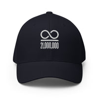 Load image into Gallery viewer, Infinity/21,000,000 (White Embroidery) Bitcoin Flexfit Hat-Flexfit Hat-fomo21
