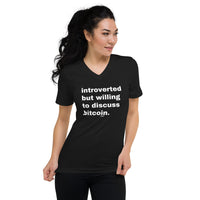 Load image into Gallery viewer, Introverted But Willing To Discuss Bitcoin Women's V-Neck T-Shirt-fomo21
