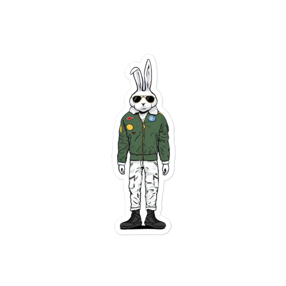 Rabbit Cartoon Swan Bitcoin Sticker - fomo21