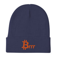 Load image into Gallery viewer, Brrr (Orange) Bitcoin Embroidered Beanie - fomo21
