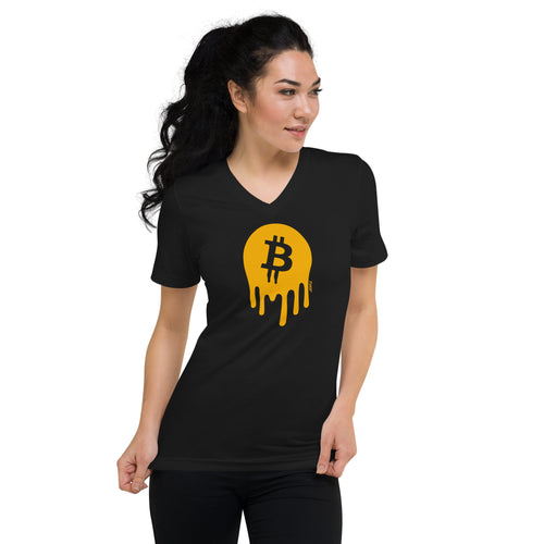 Melt Your Face Bitcoin Women's V-Neck T-Shirt-fomo21