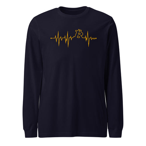 My Heart Beats Bitcoin Long Sleeve T-Shirt-fomo21