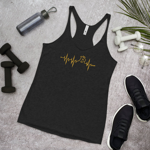 My Heart Beats Bitcoin Women's Tank Top-fomo21