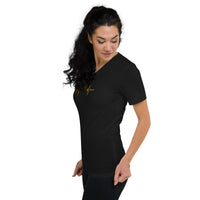 Load image into Gallery viewer, My Heart Beats Bitcoin Women's V-Neck T-Shirt-fomo21
