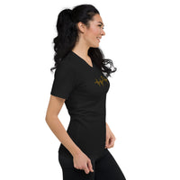 Load image into Gallery viewer, My Heart Beats Bitcoin Women's V-Neck T-Shirt-fomo21
