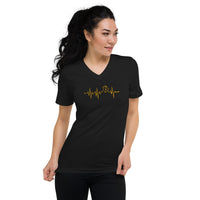 Load image into Gallery viewer, My Heart Beats Bitcoin Women's V-Neck T-Shirt-fomo21
