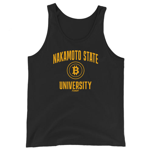 Nakamoto State University Bitcoin Men's Tank Top-fomo21