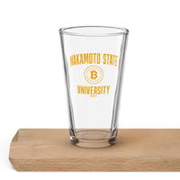 Load image into Gallery viewer, Nakamoto State University Bitcoin Pint Glass-fomo21
