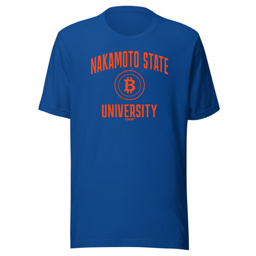 Nakamoto State University (Orange) Bitcoin T-Shirt-fomo21