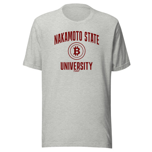 Nakamoto State University (Red) Bitcoin T-Shirt-fomo21