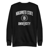 Load image into Gallery viewer, Nakamoto State University (White) Bitcoin Crewneck Sweatshirt-fomo21
