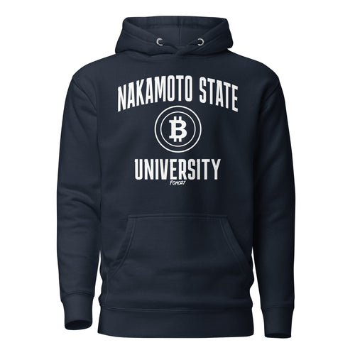 Nakamoto State University (White) Bitcoin Hoodie Sweatshirt-fomo21