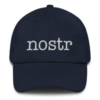 Load image into Gallery viewer, Nostr (White Embroidery) Bitcoin Dad Hat-fomo21
