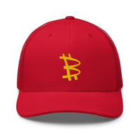 Load image into Gallery viewer, Old MacDonald (Yellow Embroidery) Bitcoin Trucker Hat-fomo21

