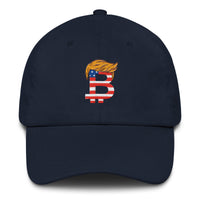 Load image into Gallery viewer, Orange American Man Bitcoin Dad Hat-fomo21
