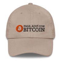 Load image into Gallery viewer, Paga Aquí Con Bitcoin Español Dad Hat-fomo21
