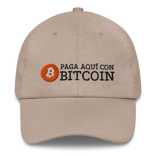 Paga Aquí Con Bitcoin Español Dad Hat-fomo21