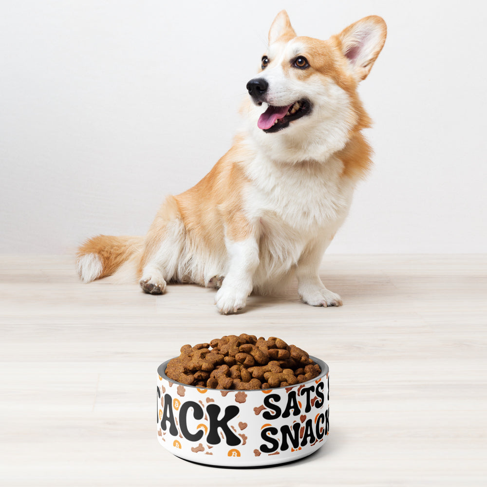 Stack Sats & Snacks Bitcoin Pet Bowl - fomo21