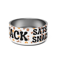 Load image into Gallery viewer, Stack Sats &amp; Snacks Bitcoin Pet Bowl - fomo21

