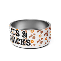 Load image into Gallery viewer, Stack Sats &amp; Snacks Bitcoin Pet Bowl - fomo21

