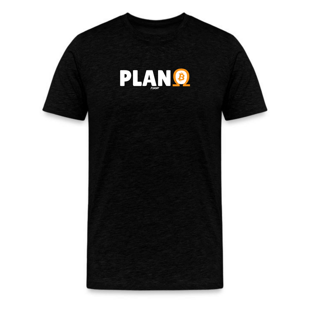 Plan Omega Bitcoin T-Shirt in black with Omega symbol design