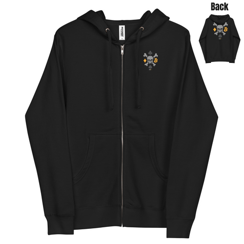 Poker Skull Bitcoin Zip-up Hoodie Sweatshirt-fomo21