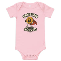 Load image into Gallery viewer, Problem Solved Bitcoin Superhero Infant One Piece-Infant One Piece-fomo21

