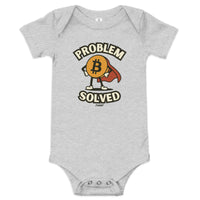 Load image into Gallery viewer, Problem Solved Bitcoin Superhero Infant One Piece-Infant One Piece-fomo21
