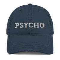 Load image into Gallery viewer, Psycho Bitcoin Distressed Dad Hat-fomo21
