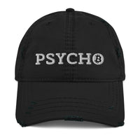 Load image into Gallery viewer, Psycho Bitcoin Distressed Dad Hat-fomo21
