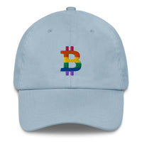 Load image into Gallery viewer, Rainbow Bitcoin B Dad Hat-Dad Hat-fomo21
