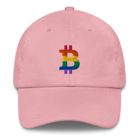 Load image into Gallery viewer, Rainbow Bitcoin B Dad Hat-Dad Hat-fomo21
