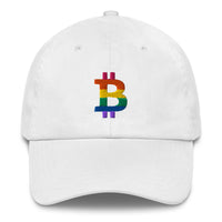 Load image into Gallery viewer, Rainbow Bitcoin B Dad Hat-Dad Hat-fomo21
