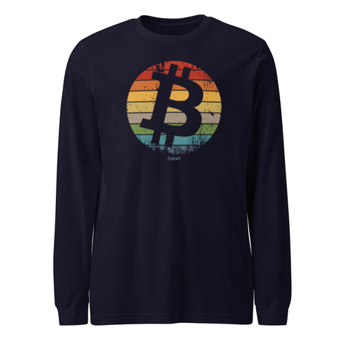 Retro Bitcoin Long Sleeve T-Shirt-fomo21