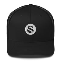 Load image into Gallery viewer, Swan Snow Icon Bitcoin Trucker Hat - fomo21
