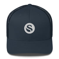 Load image into Gallery viewer, Swan Snow Icon Bitcoin Trucker Hat - fomo21
