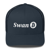 Load image into Gallery viewer, Swan Snow Logo Bitcoin Trucker Hat - fomo21
