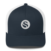 Load image into Gallery viewer, Swan Snow Icon Bitcoin Trucker Hat - fomo21
