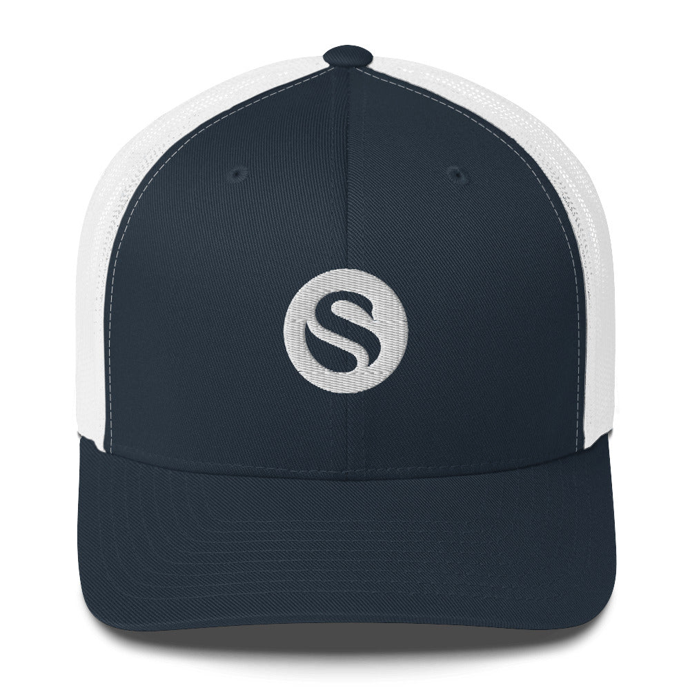 Swan Snow Icon Bitcoin Trucker Hat - fomo21