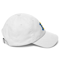 Load image into Gallery viewer, Romanian Flag Bitcoin B Dad Hat-fomo21
