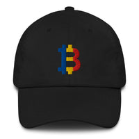 Load image into Gallery viewer, Romanian Flag Bitcoin B Dad Hat-fomo21
