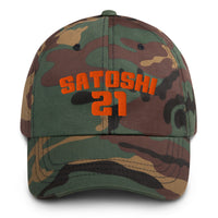 Load image into Gallery viewer, Satoshi 21 (Orange Embroidery) Bitcoin Dad Hat-fomo21
