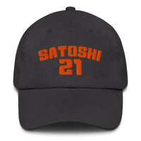 Load image into Gallery viewer, Satoshi 21 (Orange Embroidery) Bitcoin Dad Hat-fomo21
