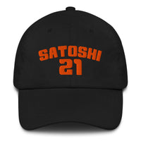Load image into Gallery viewer, Satoshi 21 (Orange Embroidery) Bitcoin Dad Hat-fomo21
