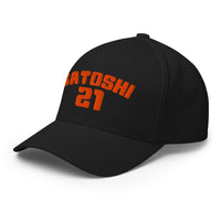 Load image into Gallery viewer, Satoshi 21 (Orange Embroidery) Bitcoin Flexfit Hat-fomo21
