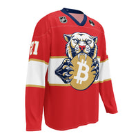 Load image into Gallery viewer, Satoshi 21 Panther Bitcoin Hockey Jersey-fomo21
