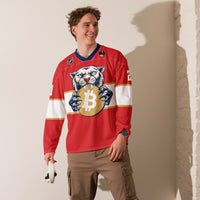 Load image into Gallery viewer, Satoshi 21 Panther Bitcoin Hockey Jersey-fomo21
