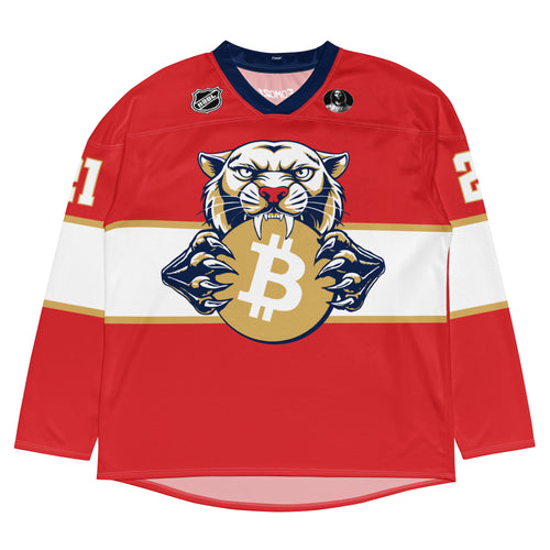 Satoshi 21 Panther Bitcoin Hockey Jersey-fomo21