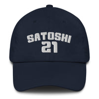 Load image into Gallery viewer, Satoshi 21 (White Embroidery) Bitcoin Dad Hat-fomo21
